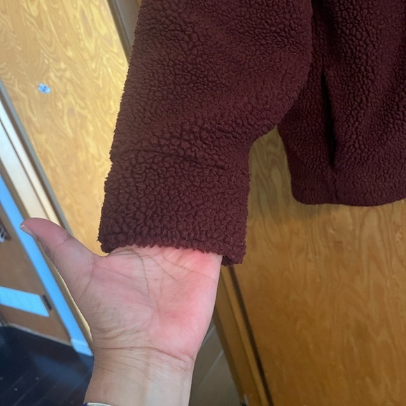 Fabletics Maroon Sherpa Zip-Up Jacket - Picture 5 of 7